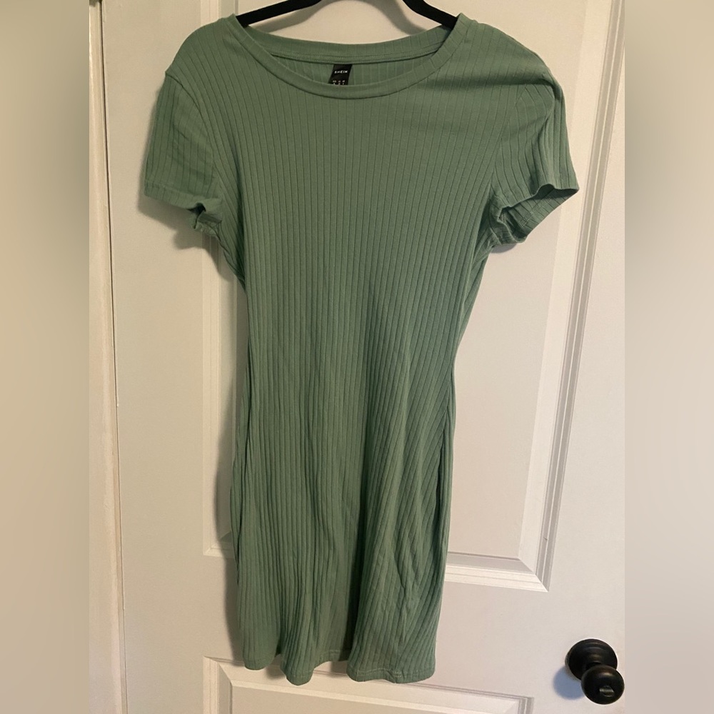 shein sage green dress